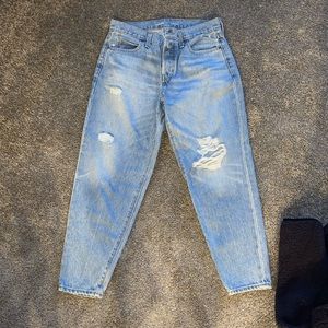 High rise light denim jeans